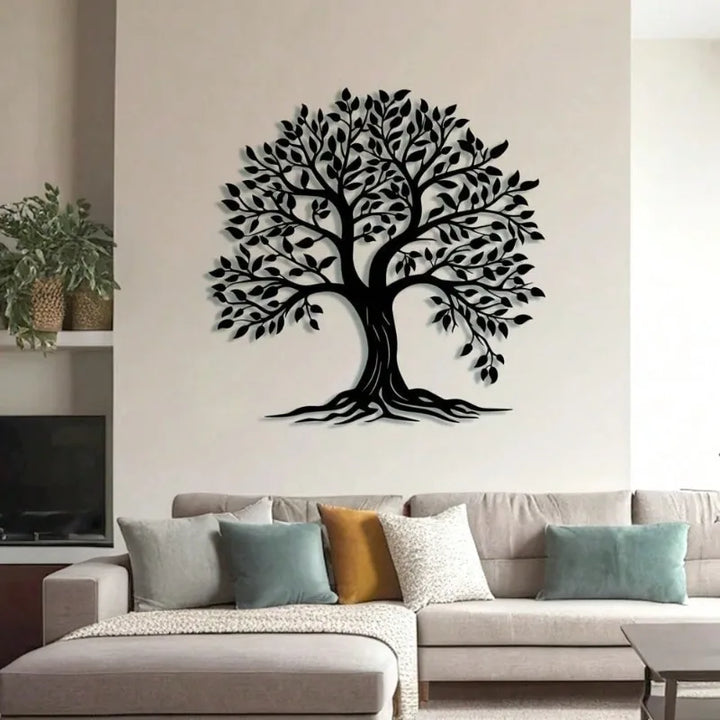 Blessed Cross Metal Wall Art — Lucky Clover & Branch Sculpture