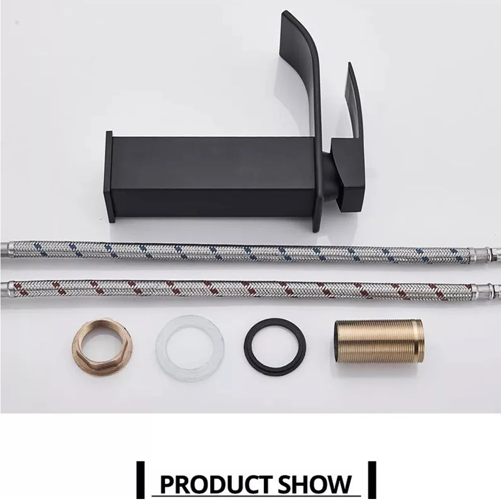 Waterfall Bathroom Basin Faucet — Single Hole Hot & Cold Mixer Tap