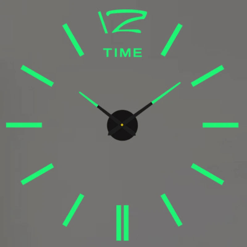 3D Roman Numeral Acrylic Mirror Wall Clock — DIY Quartz