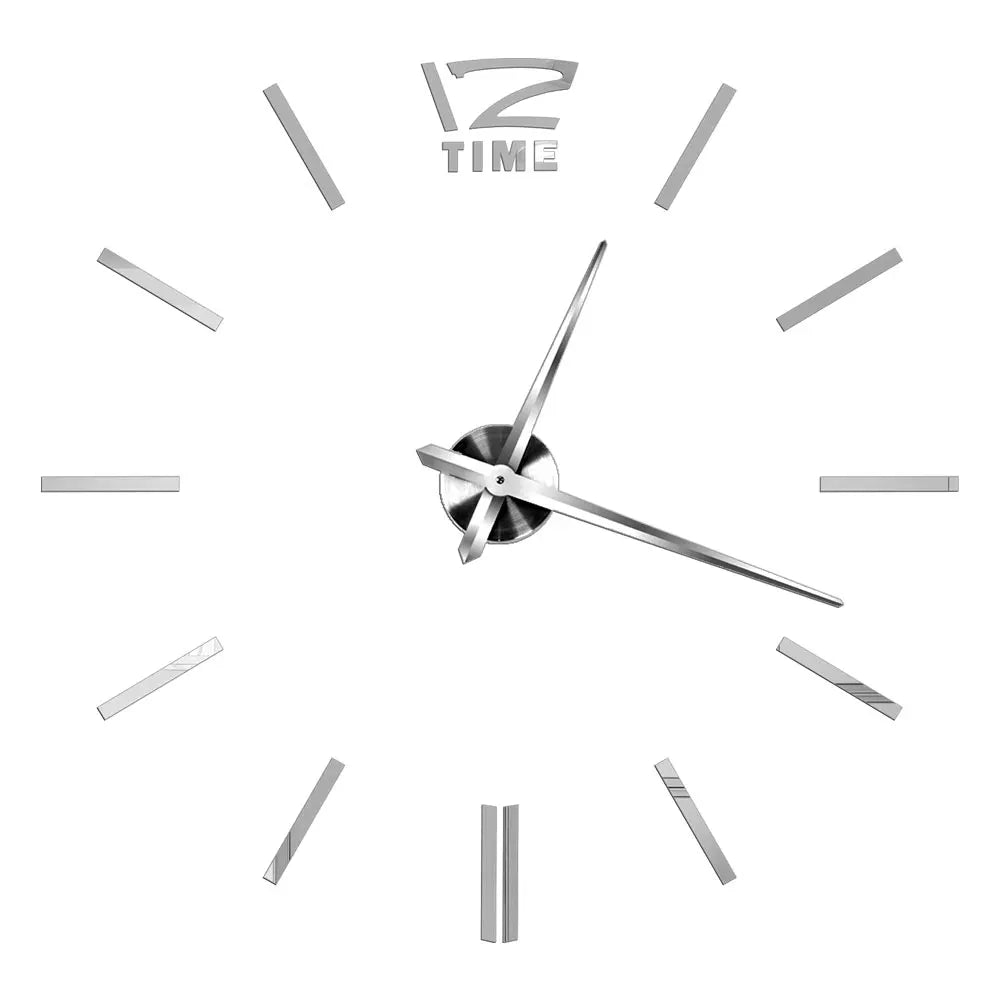 3D Roman Numeral Acrylic Mirror Wall Clock — DIY Quartz