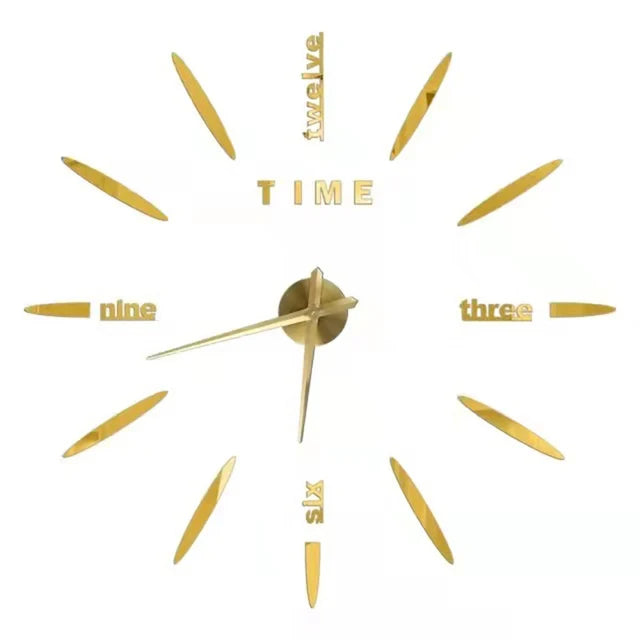 3D Roman Numeral Acrylic Mirror Wall Clock — DIY Quartz