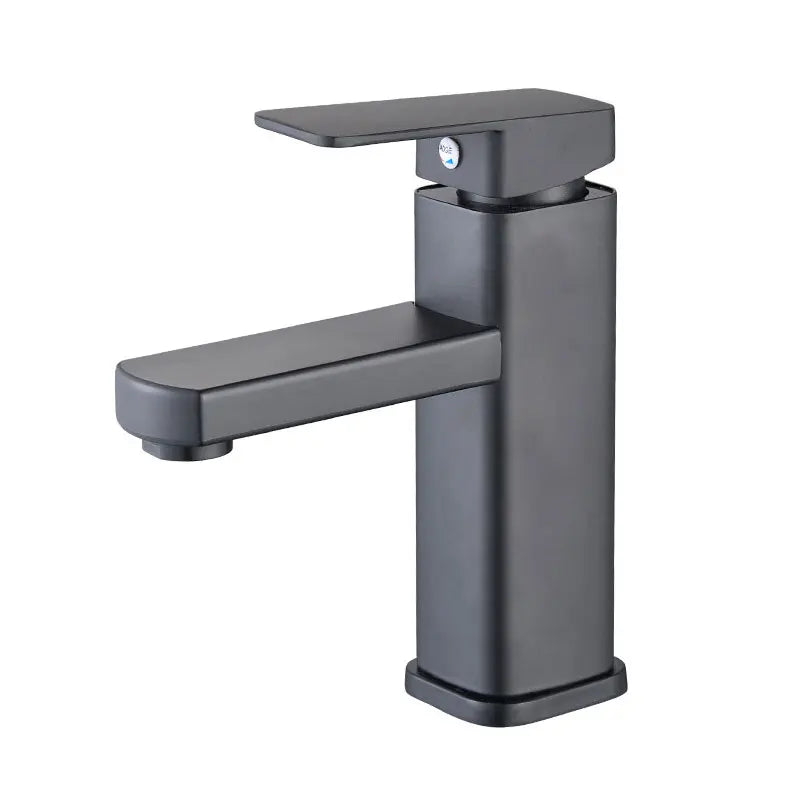 Black & Chrome Bathroom Sink Faucet — Hot & Cold Mixer