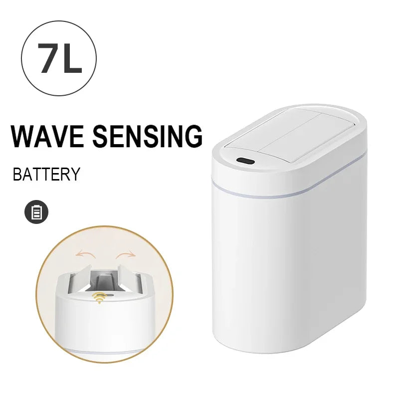 Smart Sensor Trash Can with Lid — 7/9L Slim Design