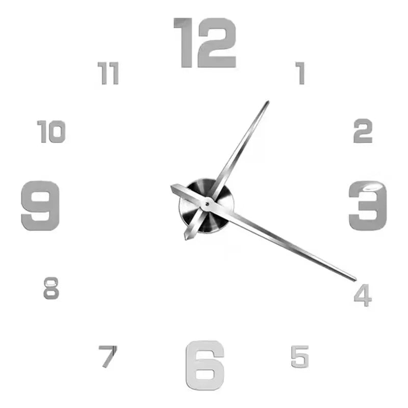 3D Roman Numeral Acrylic Mirror Wall Clock — DIY Quartz