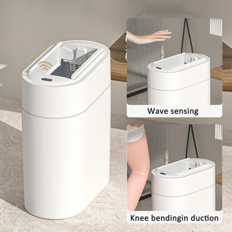 Smart Sensor Trash Can with Lid — 7/9L Slim Design