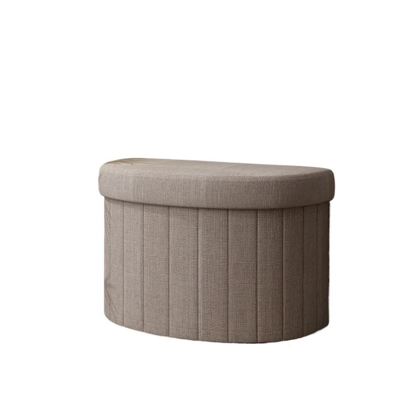 Foldable Storage Ottoman with Upholstered Seat
