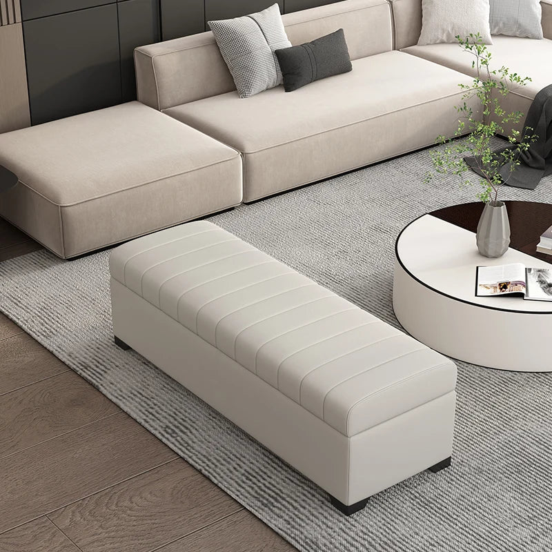 Luxury Storage Bench Ottoman — Waterproof, 150kg Capacity