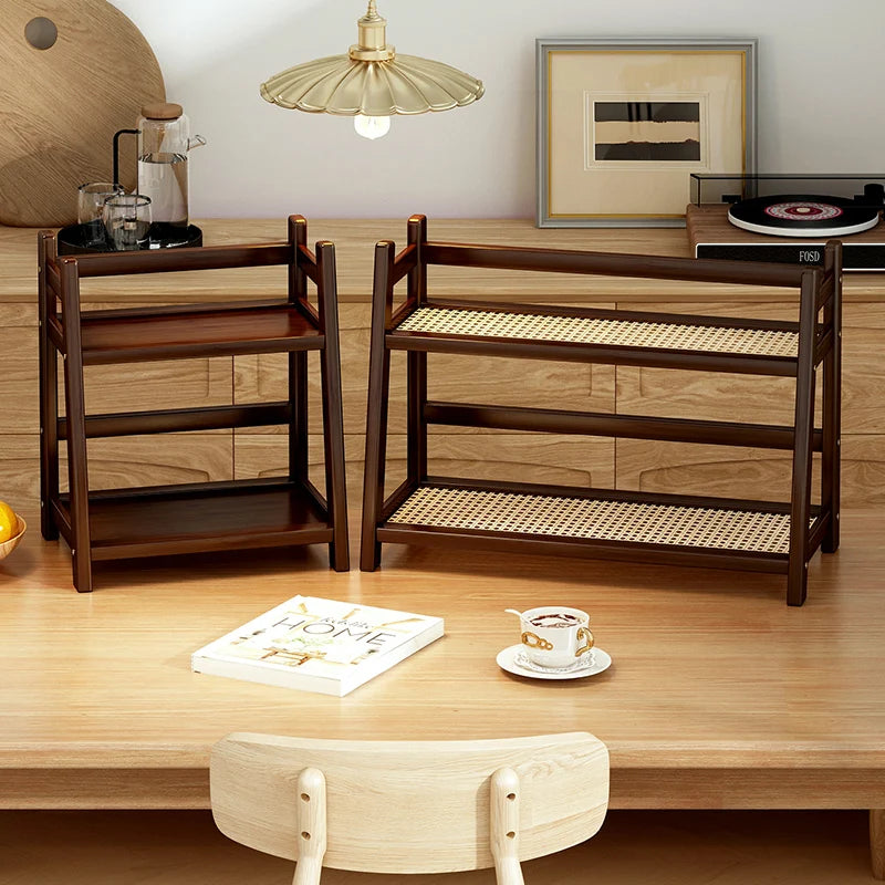 2-Tier Bamboo Spice Rack & Kitchen Counter Shelf
