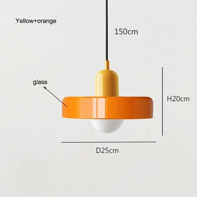 Nordic Bauhaus Glass Chandelier — Retro Pendant Light