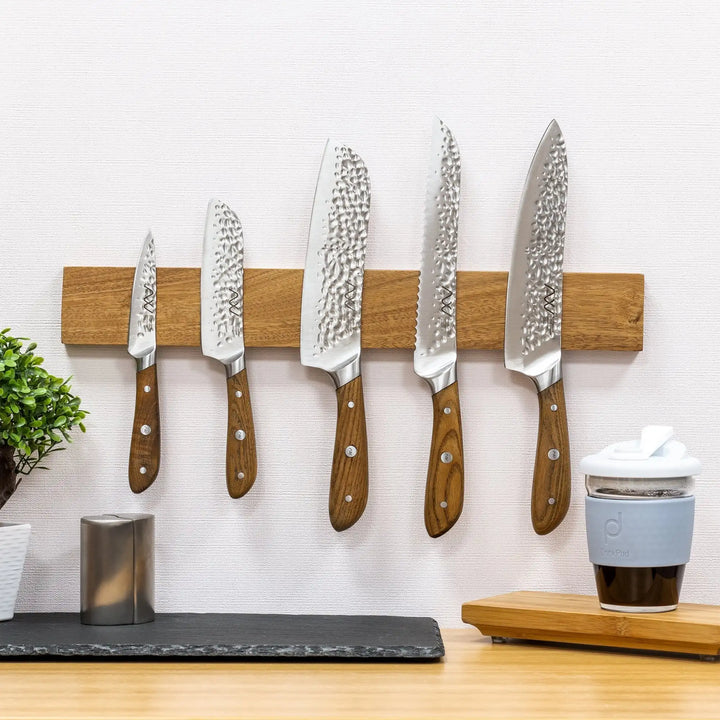 Magnetic Knife Holder — 16" Acacia Wood Wall Strip