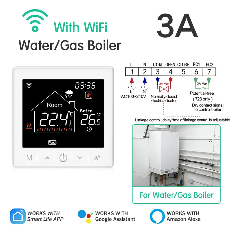 Smart WiFi Floor Heating Thermostat — Alexa & Google Home