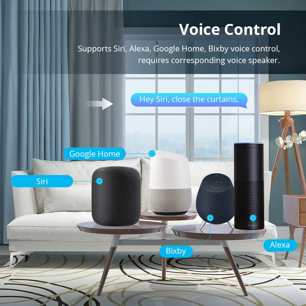 Smart Electric Curtain Track — Matter WiFi, HomeKit Compatible