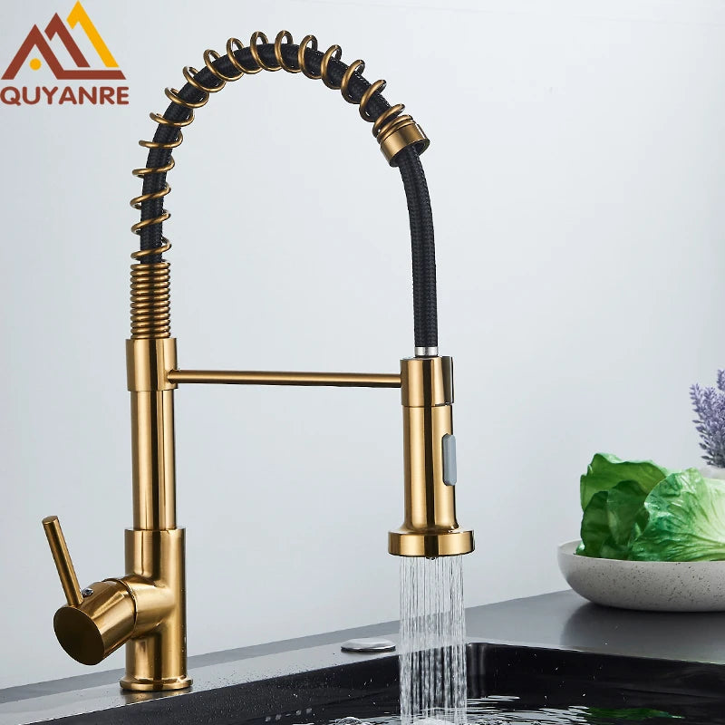 Pull-Down Kitchen Faucet — 360° Rotation, 2-Way Spray, Single Handle