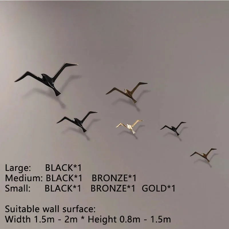 Luxury Pure Copper Seagull Wall Sculpture — Retro Bird Decor