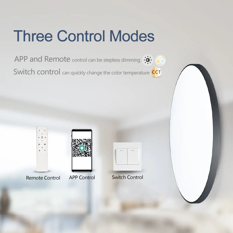 Smart LED Ceiling Light — Dimmable, App & Remote Control
