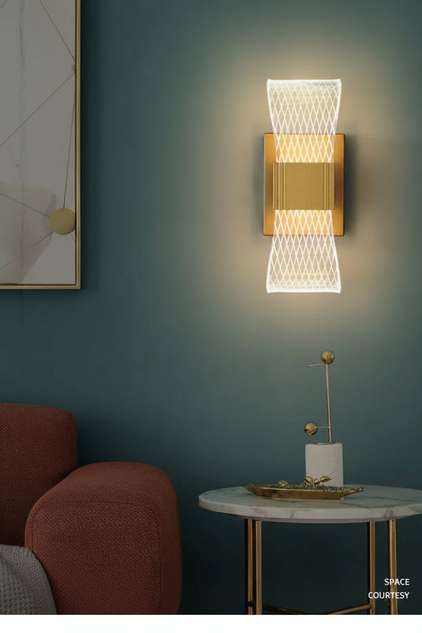 Acrylic Aluminum Wall Bedside Lamp Warm Light Lustre Modern Fashion Nordic Simple Home Living Dining Room Decor