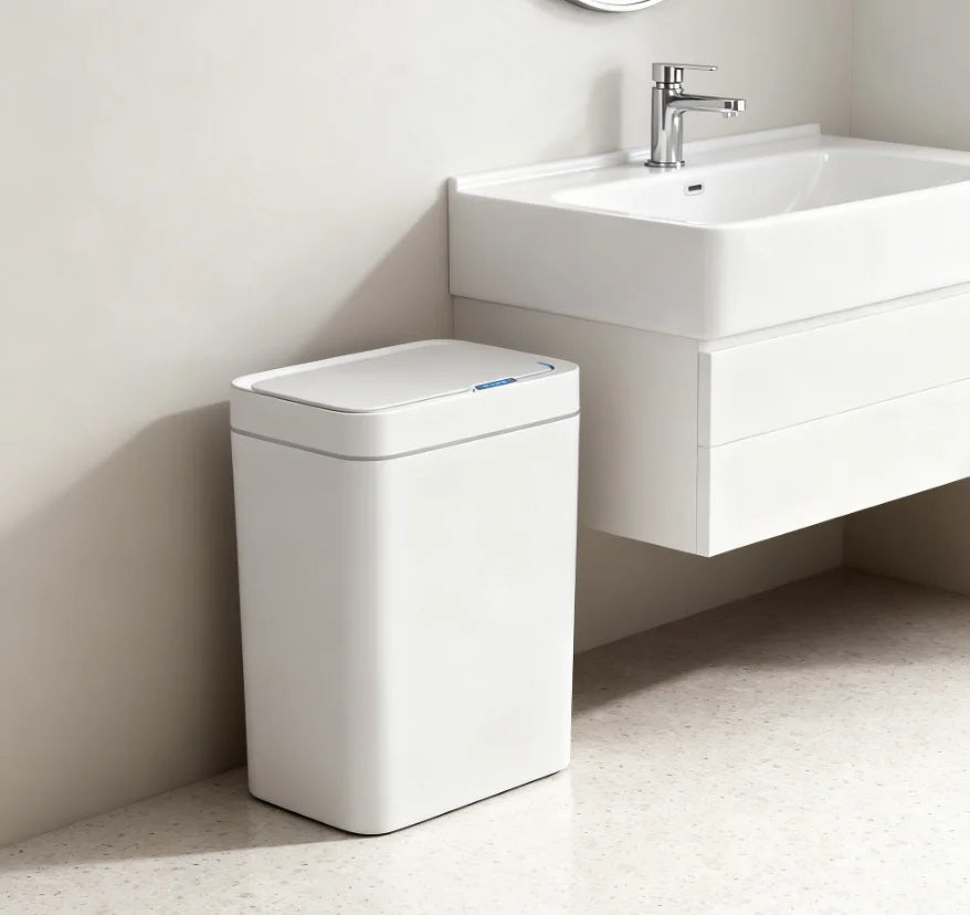Touchless Smart Sensor Trash Can — 15L White