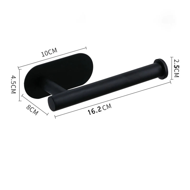Stainless Steel Paper Towel Holder — No-Drill, Self-Adhesive