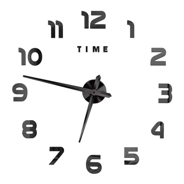 3D Roman Numeral Acrylic Mirror Wall Clock — DIY Quartz