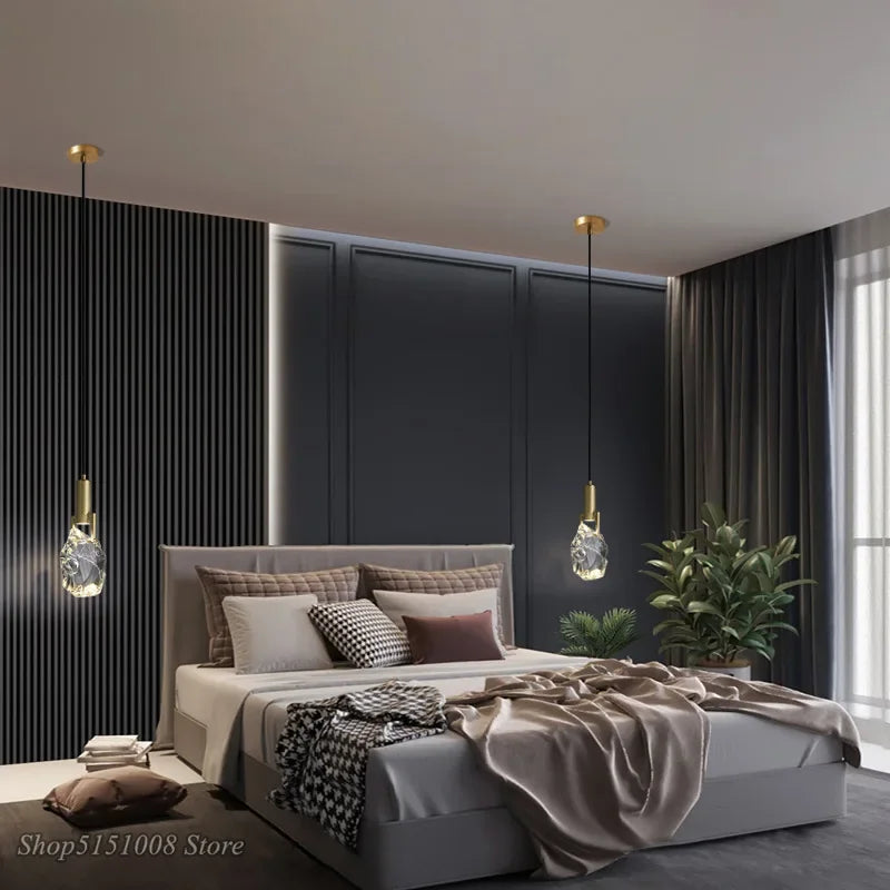 Nordic Crystal LED Pendant Light — Gold, European Luxury