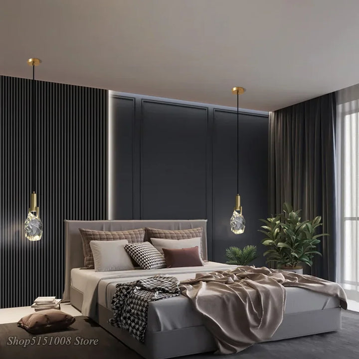 Nordic Crystal LED Pendant Light — Gold, European Luxury