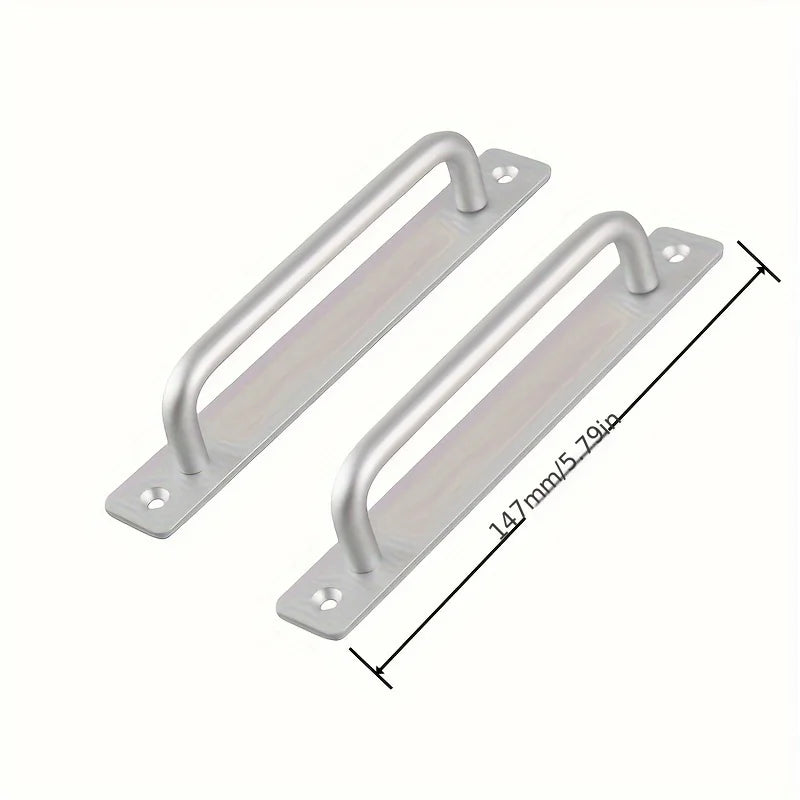Matte Black Barn Door Handle Set — Aluminum with Backplate