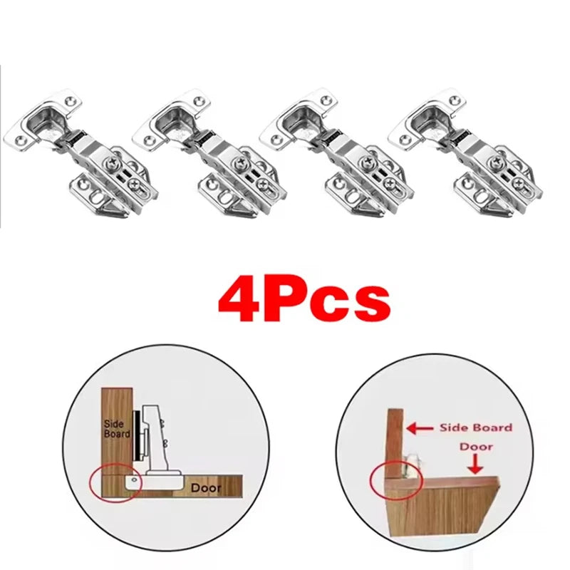 Soft-Close Cabinet Hinges — 304 Stainless Steel, Hydraulic