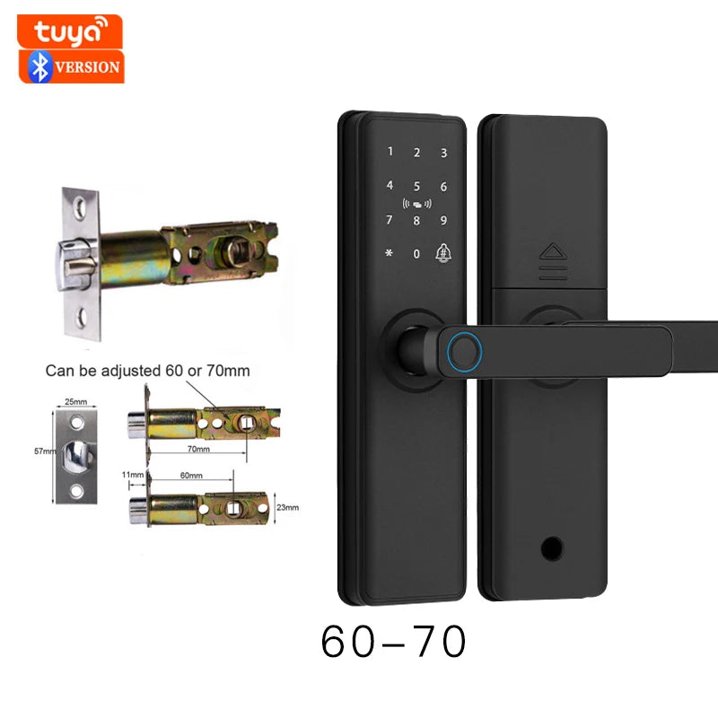 Smart Bluetooth Door Lock — Fingerprint, Tuya App, Wooden Door