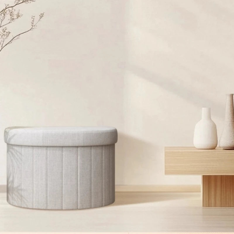 Foldable Storage Ottoman with Upholstered Seat
