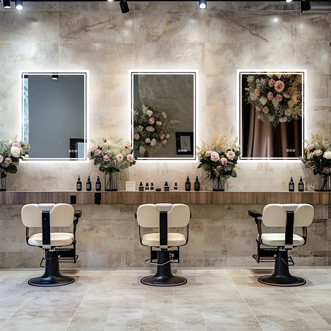 LED Backlit Bathroom Mirror — Dimmable, Anti-Fog, Frameless