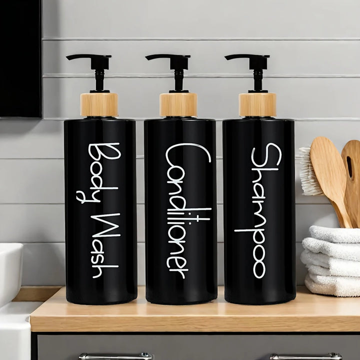 Refillable Soap Dispenser Set — 3-Piece Pump Bottles