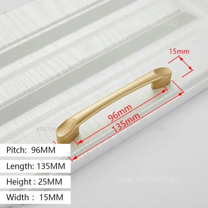 Square U-Type Gold Cabinet Handle — Aluminum Drawer Pull