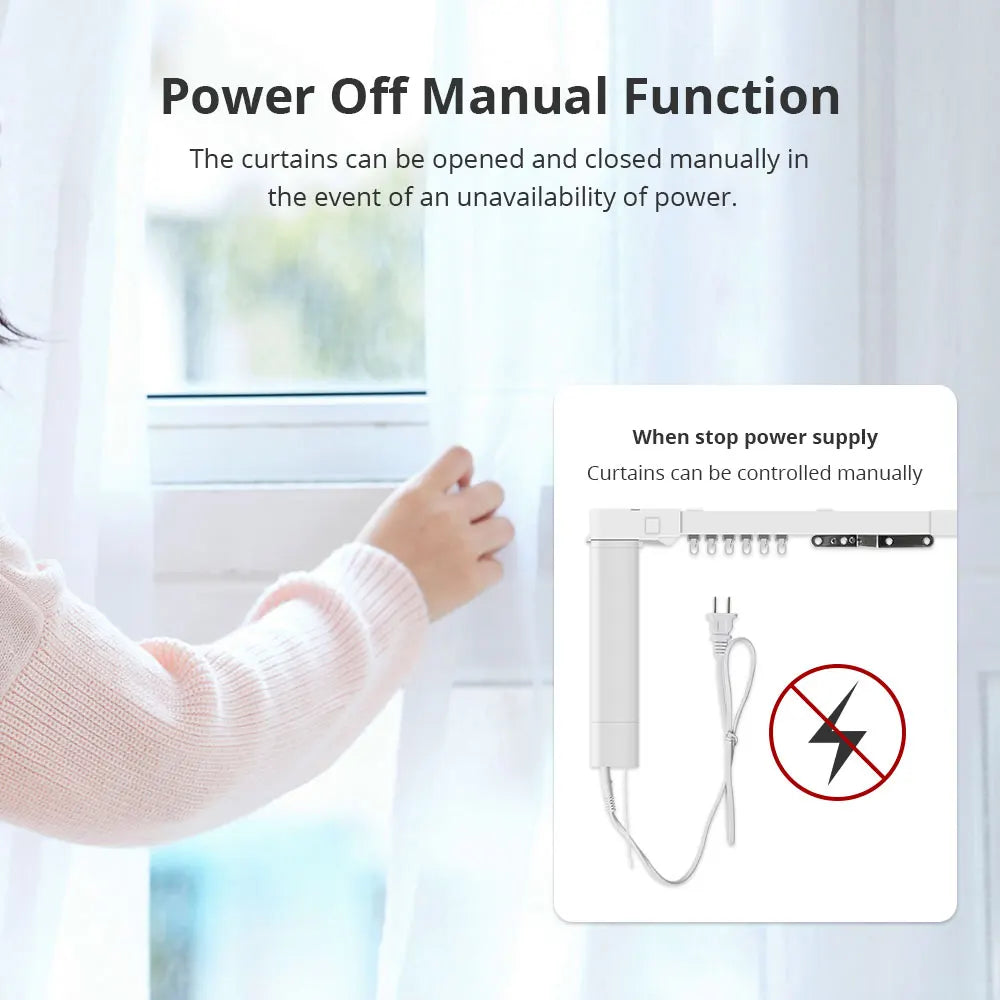 Smart Electric Curtain Track — Matter WiFi, HomeKit Compatible