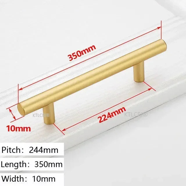 Square U-Type Gold Cabinet Handle — Aluminum Drawer Pull