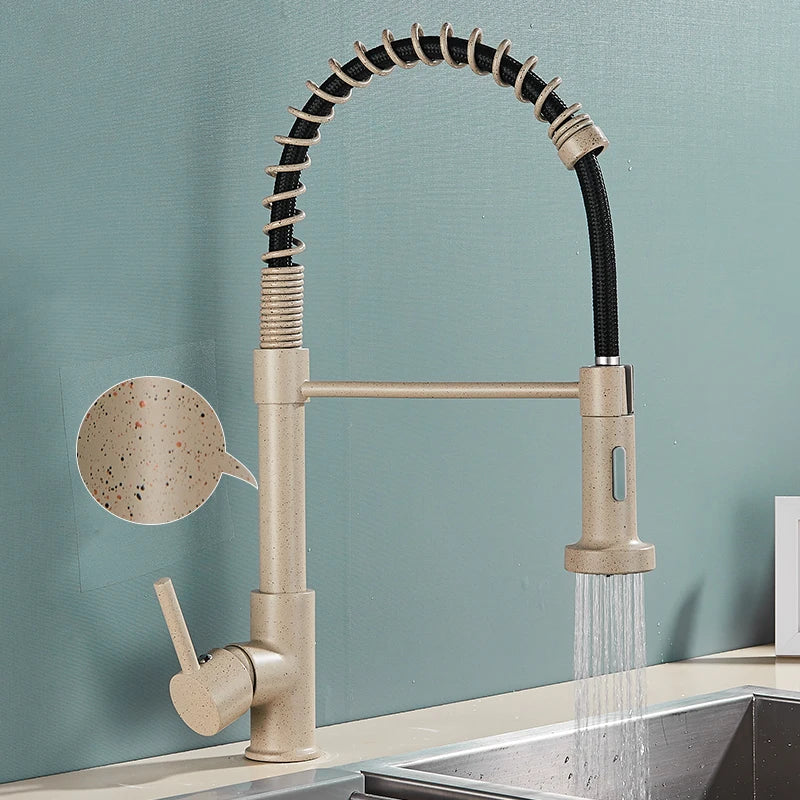 Pull-Down Kitchen Faucet — 360° Rotation, 2-Way Spray, Single Handle