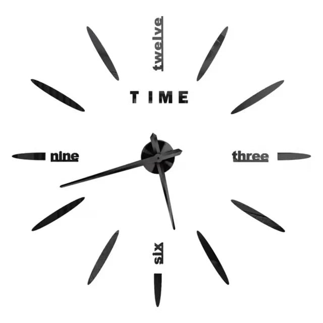 3D Roman Numeral Acrylic Mirror Wall Clock — DIY Quartz