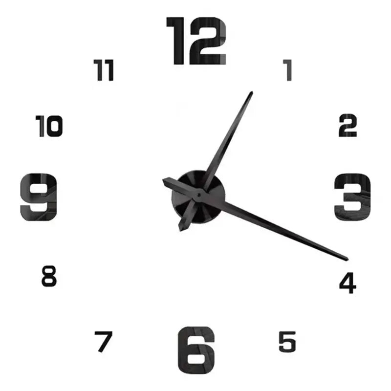 3D Roman Numeral Acrylic Mirror Wall Clock — DIY Quartz