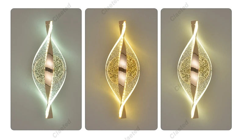 LED Modern Gold Acrylic Wall Lamp Lustre Hallway Bedroom Living Room Lamps Room Decor Wall Decoration Items Originality Lamps