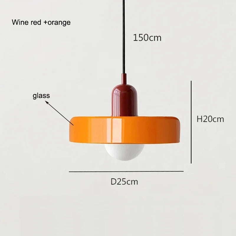Nordic Bauhaus Glass Chandelier — Retro Pendant Light