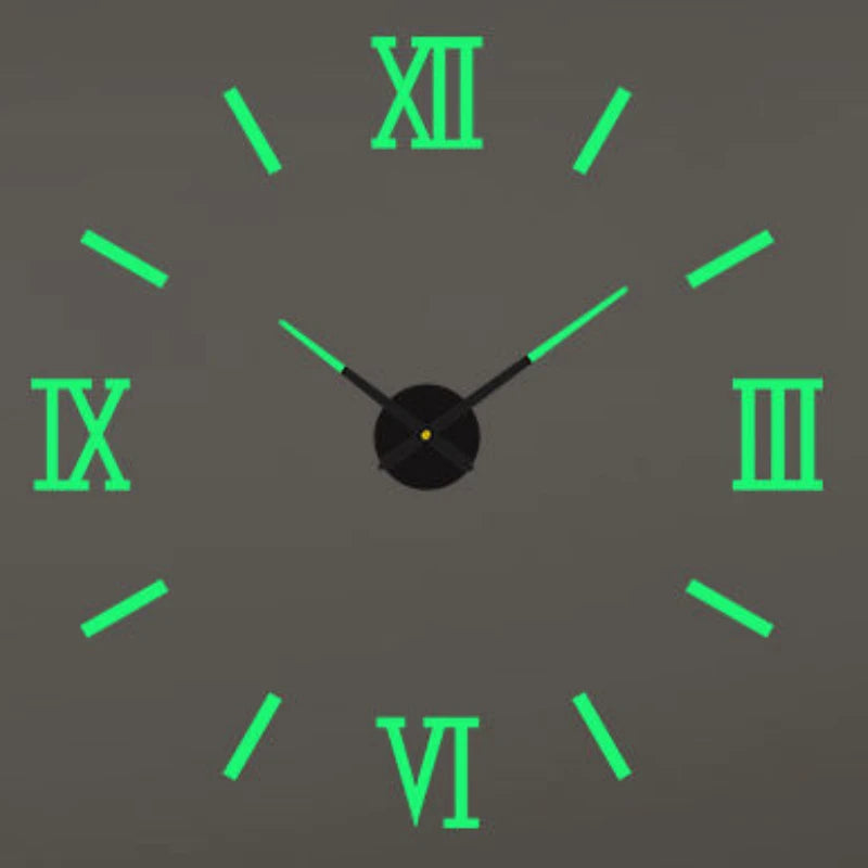 3D Roman Numeral Acrylic Mirror Wall Clock — DIY Quartz