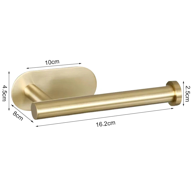 Stainless Steel Paper Towel Holder — No-Drill, Self-Adhesive