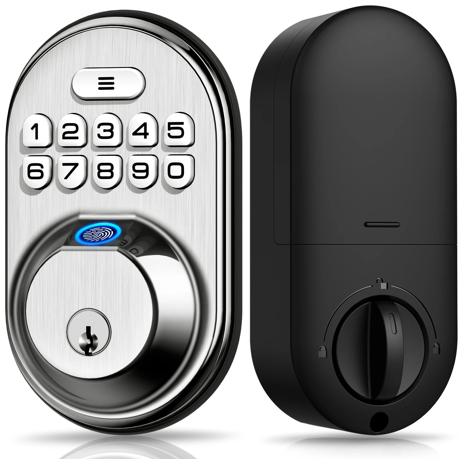 Fingerprint Keypad Deadbolt Lock — Keyless Front Door Entry