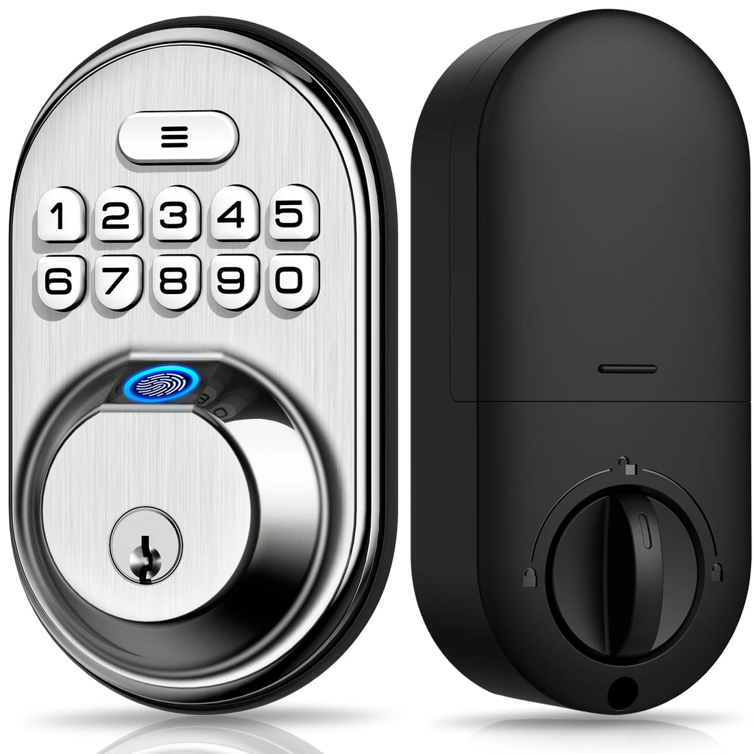 Fingerprint Keypad Deadbolt Lock — Keyless Front Door Entry