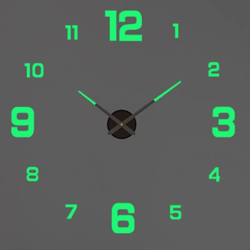 3D Roman Numeral Acrylic Mirror Wall Clock — DIY Quartz