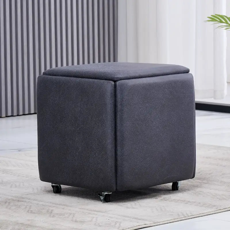 5-in-1 Foldable Cube Ottoman Set — Nordic Wood