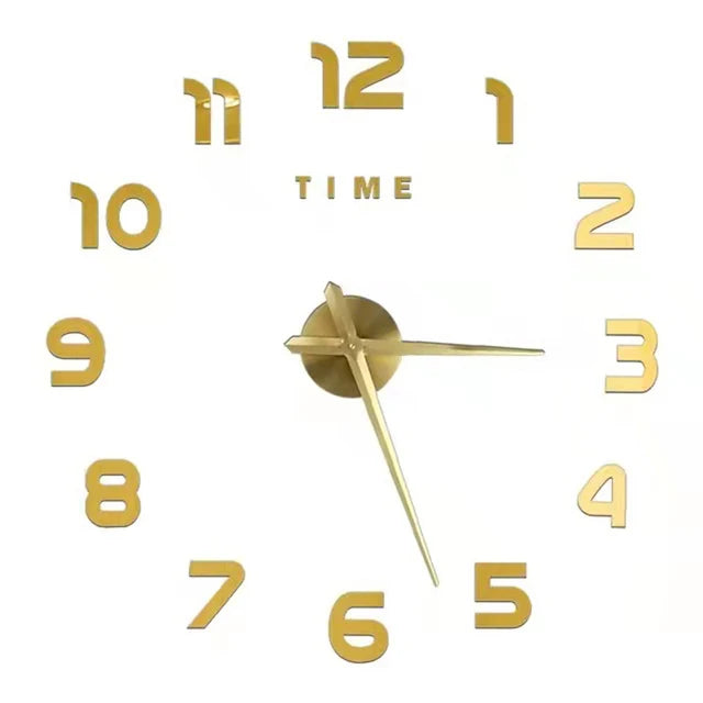 3D Roman Numeral Acrylic Mirror Wall Clock — DIY Quartz