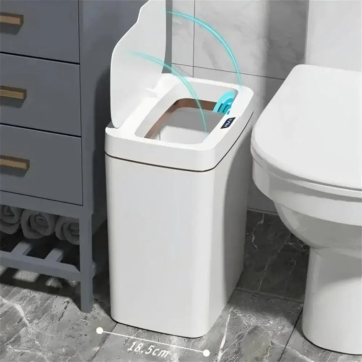 Touchless Smart Sensor Trash Can — 15L White