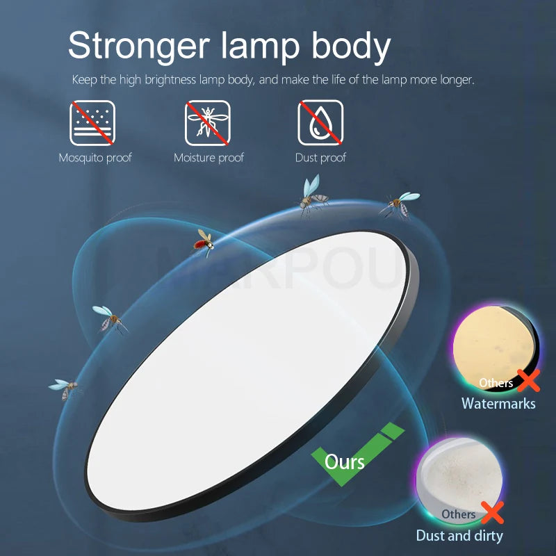 Smart LED Ceiling Light — Dimmable, App & Remote Control
