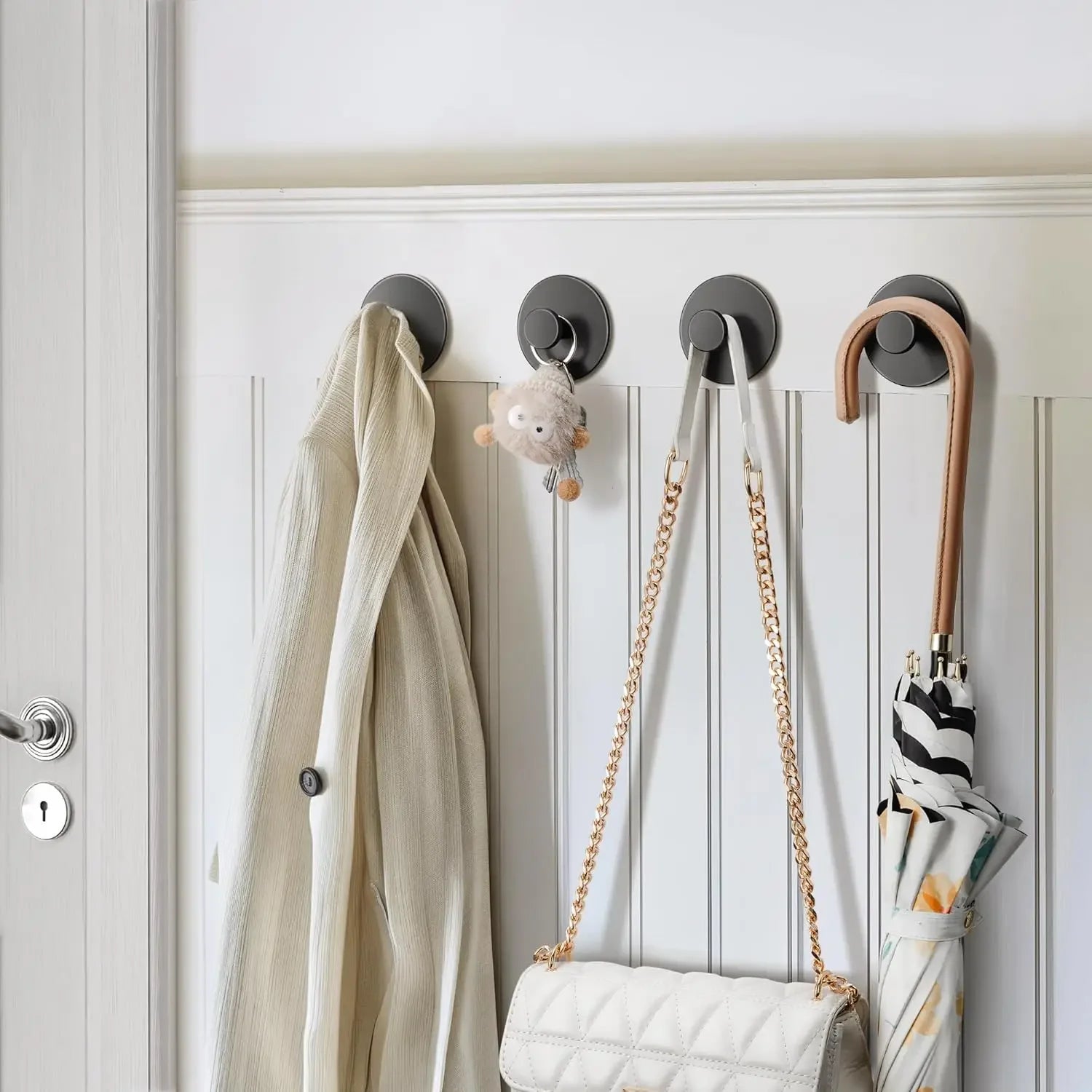 Stainless Steel Towel & Coat Hooks — Punch-Free, Rustproof