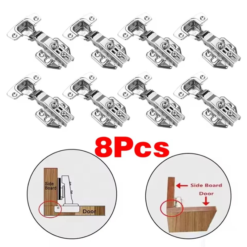 Soft-Close Cabinet Hinges — 304 Stainless Steel, Hydraulic